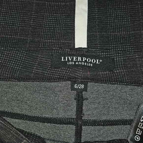Liverpool Black and Grey Plaid Skinny Pants Size 6/28 - Picture 3 of 7